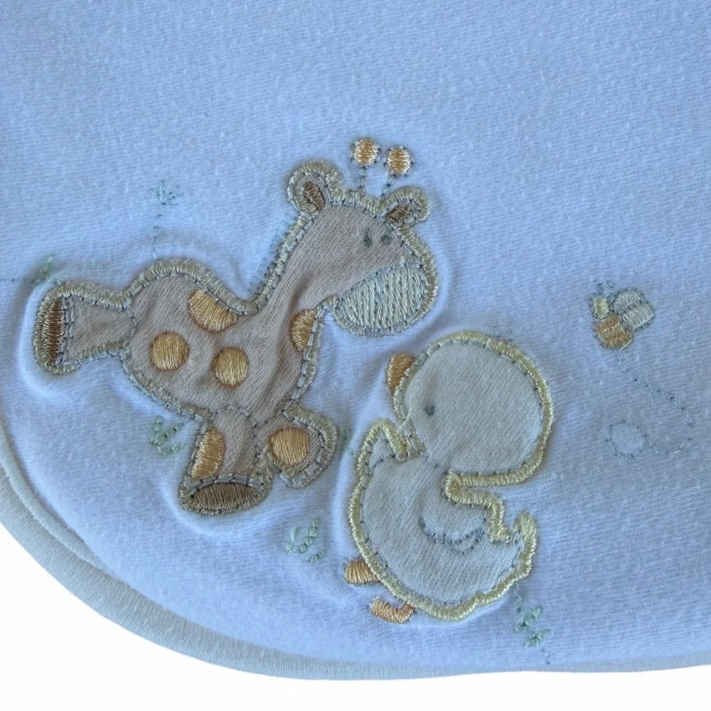 First Impressions Reversible Baby Blanket Lovey Giraffe Duck Yellow White 25x28